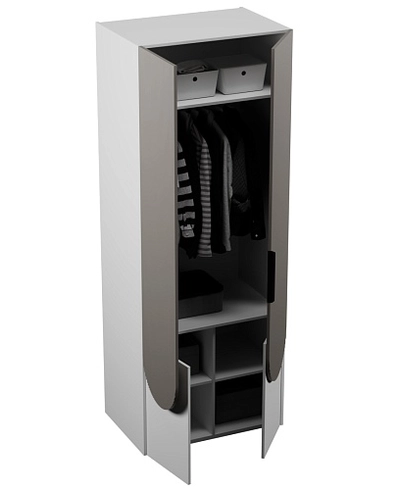 Шкаф для одежды, фрезерованные фасады в эмали LЕ252.60-2