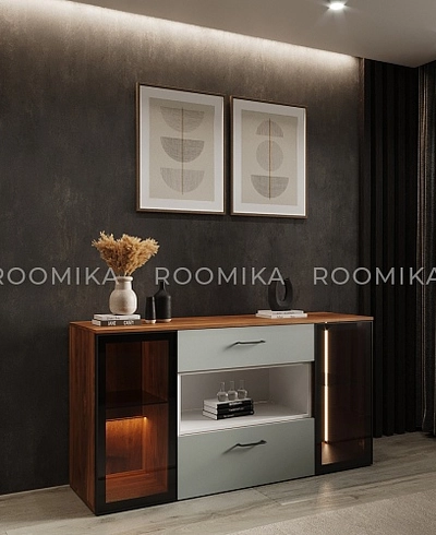 Комод с стеклом и нишей с подсветкой R712.1