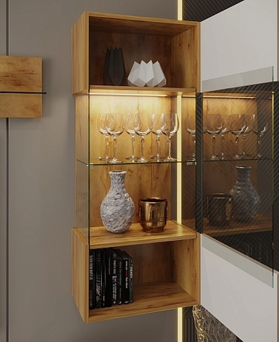 Шкаф навесной с подсветкой, фасады в эмали LE360 L/R