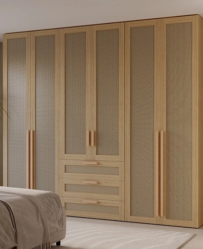 Шкафная группа, фасады натуральный ротанг Лацио 15