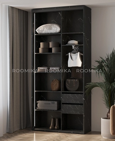 Шкаф-купе ХG126.45-3, профиль INTEGRO, стекло Estriado бесцветное, с подсветкой