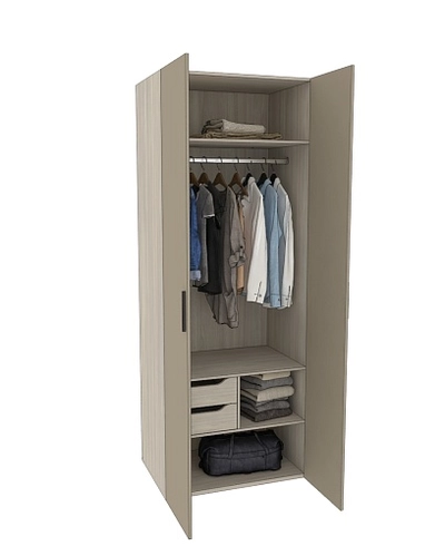 Шкаф двухдверный с узкими ящиками L210.60-2