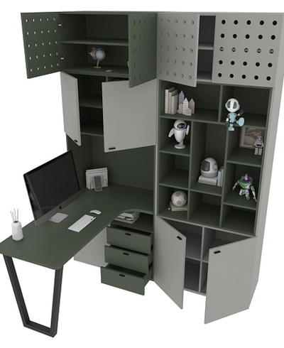 Рабочая зона Лацио фрезерованные фасады в эмали 99