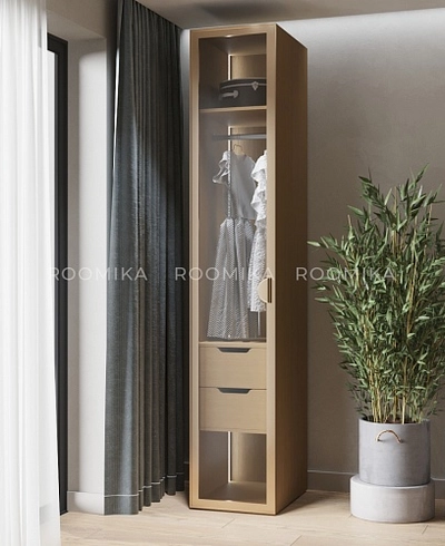 Шкаф для спальни с двумя ящиками и штангой  с подсветкой R220.60-2