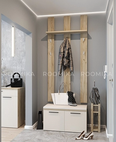 Панель широкая с полкой и крючками L100