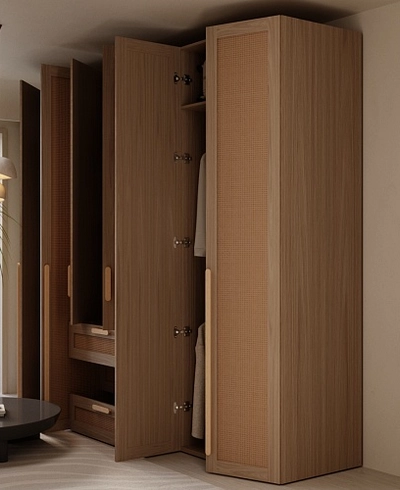 Шкафная группа, фасады натуральный ротанг Лацио 16