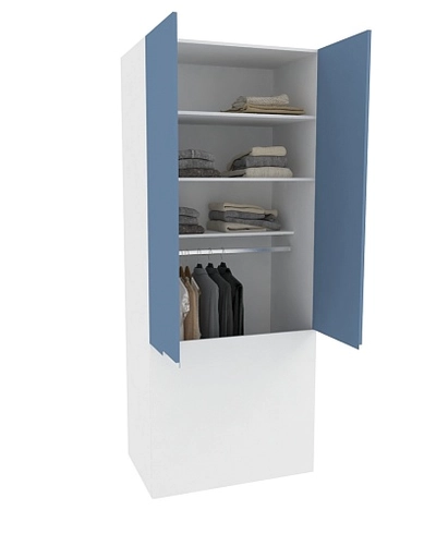 Шкаф двухдверный с фальш стенкой, фасады в эмали LE212