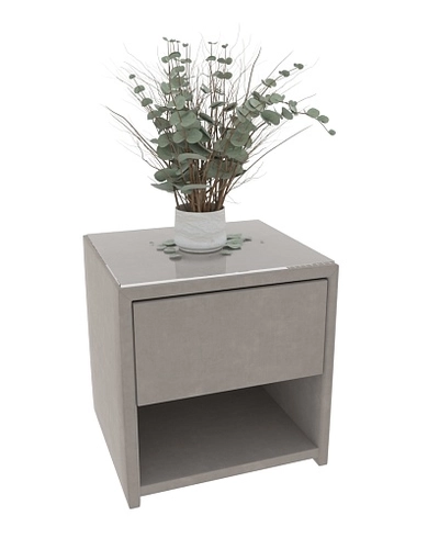 Тумба прикроватная мягкая, стекло прозрачное САНРАЙС 751