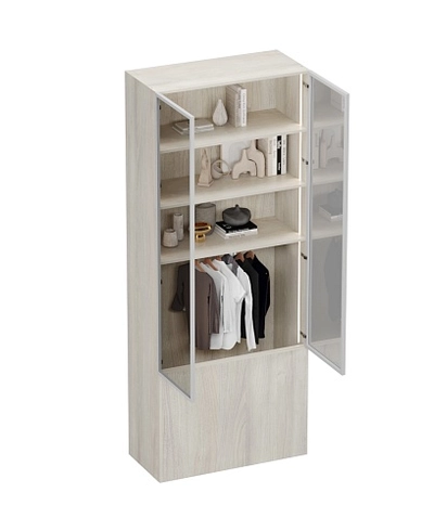 Шкаф двухдверный со стеклом в профиле с подсветкой LF212.4-90