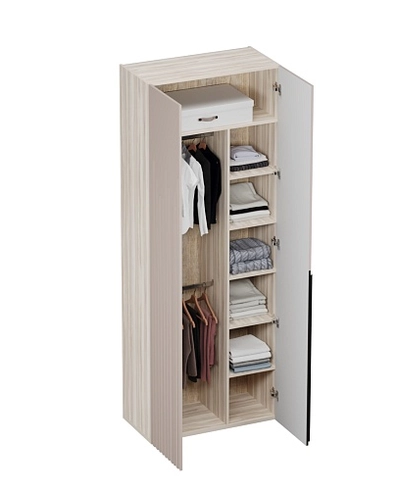 Шкаф 2 дверный, фрезерованные фасады в эмали LE210.44-4