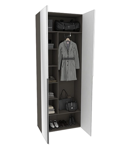 Шкаф двустворчатый с зеркалом, фасады в эмали LE-210.40-4Z