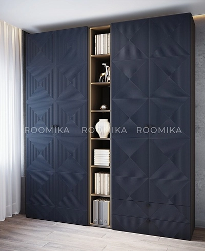 Шкаф 2 дверный, фрезерованные фасады в эмали LE210.44-1