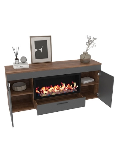 Тумба ТВ напольная с электрокамином L547