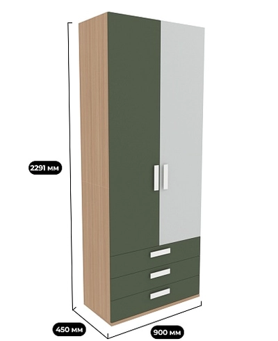 Шкаф двухдверный 3 ящика E211