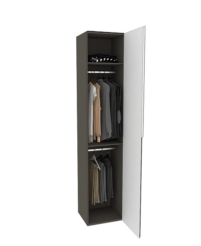 Шкаф 1 дверный широкий с зеркалом, фасады в эмали LE221.44-1Z