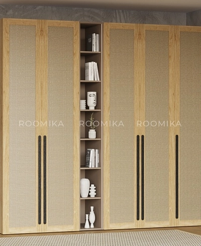 Шкаф двустворчатый, фасады натуральный ротанг  L210.60-4