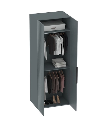 Шкаф 2 дверный, фрезерованные фасады в эмали LE210.60-1