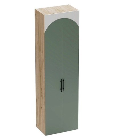 Шкаф двухдверный со штангой, фрезерованные фасады в эмали LE243.44