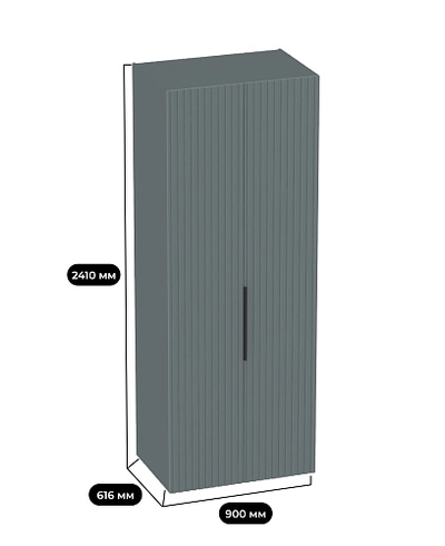 Шкаф 2 дверный, фрезерованные фасады в эмали LE210.60-1