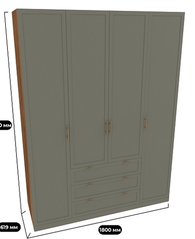 Шкаф четырехдверный для одежды A205-1.60
