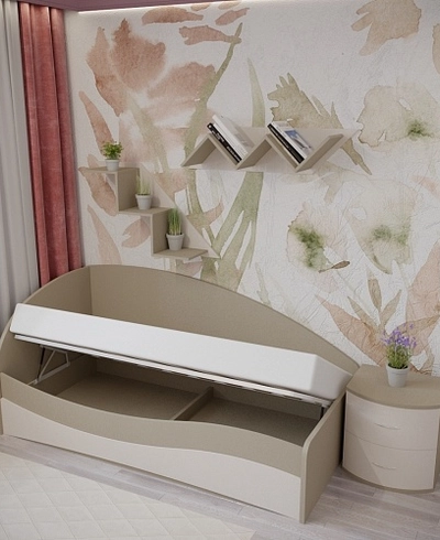 Кровать односпальная P901 с подъемным механизмом, 90x190