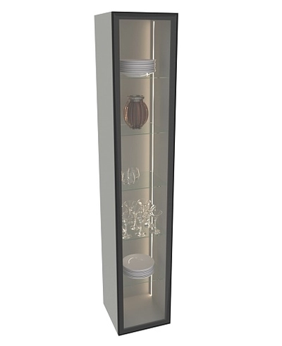 Шкаф со стеклянными фасадом полки стекло с подсветкой R220.1