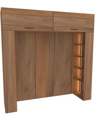 Ниша для кровати с секциями с подсветкой L407.60