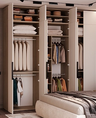 Шкаф 2 дверный, фрезерованные фасады в эмали LE210.60-1