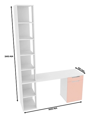 Стол-стеллаж, фасады в эмали LE403.44 L/R