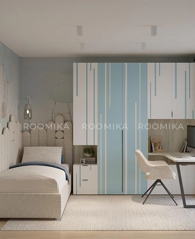 Cтол-стеллаж, фрезерованные фасады в эмали LE402 L/R