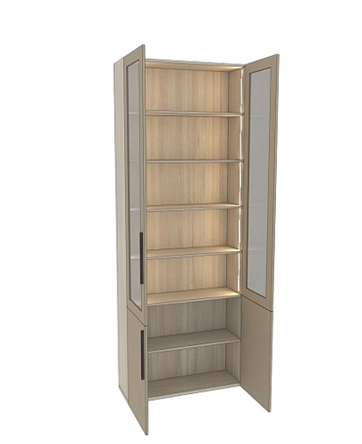 Шкаф книжный со стеклом L240 с подсветкой