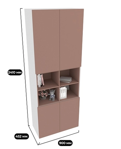 Шкаф книжный с нишей L216