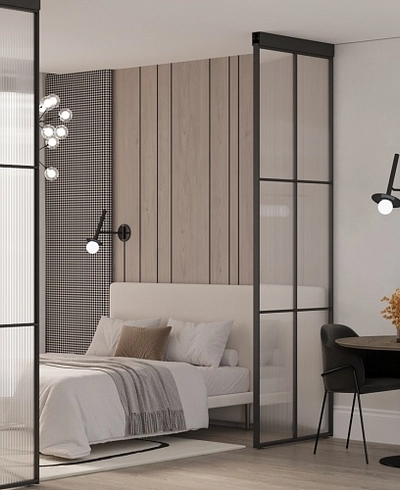 Составная перегородка для зонирования пространства, стекло Эстриадо GRACE 11