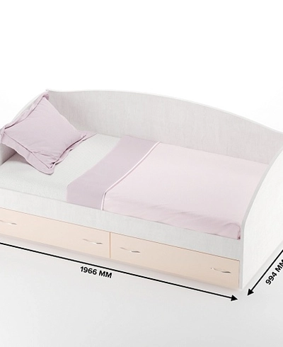 Кровать односпальная с ящиками и бортиком P902N, 90x190