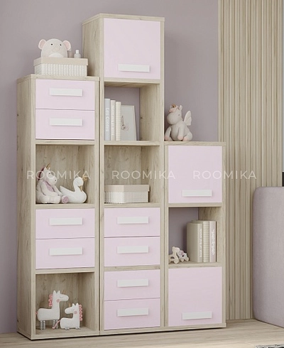 Cтеллаж сквозной книжный на 3 ниши с фасадом E803