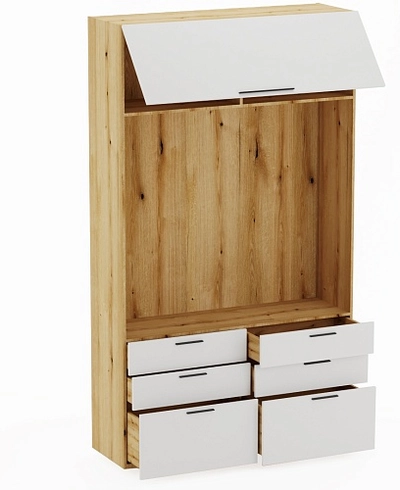 Секция с комодными ящиками и антресолью L411