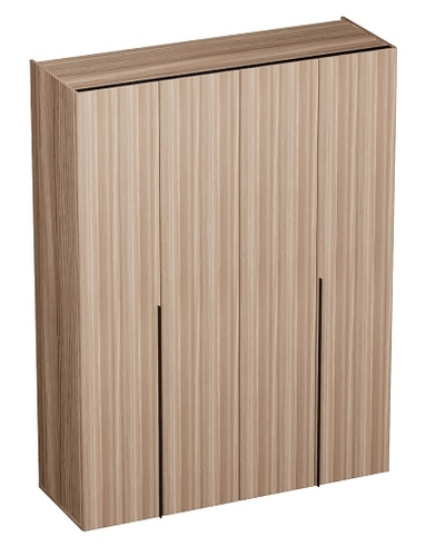 Шкаф со складными дверями, со стеклянной полкой в металлическом профиле с подсветкой L264