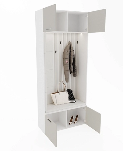 Секция с крючками с подсветкой и мягкими панелями L419