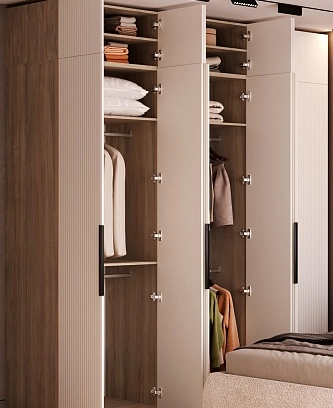 Шкаф 2 дверный, фрезерованные фасады в эмали LE210.60-1