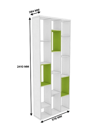 Стеллаж перегородка со вставками L238