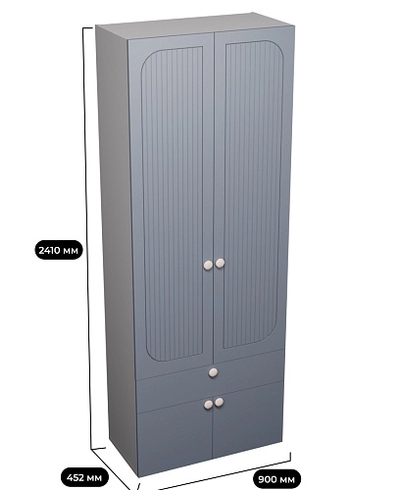 Шкаф, фрезерованные фасады в эмали LE235.44