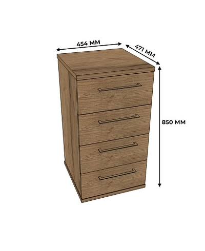 Комод узкий 4 ящика C-704