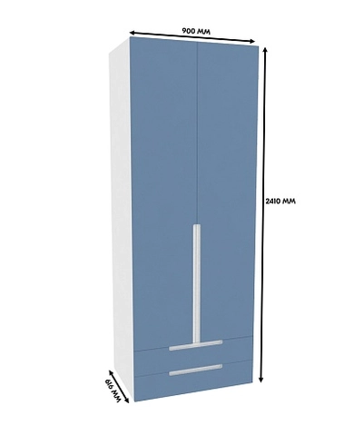 Шкаф двухдверный с ящиками глубокий, фасады в эмали LE211.60