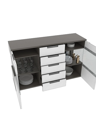 Комод с подсветкой, фасады в эмали LE707