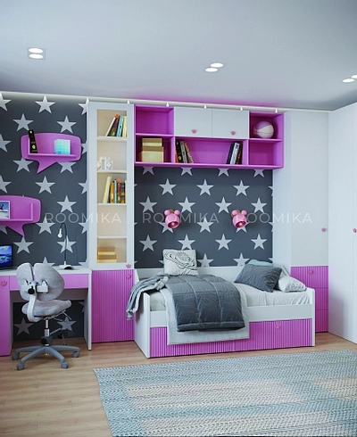 Cтол письменный с тумбой с фасадами в эмали LE717 L/R