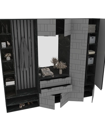 Лацио прихожая, фрезерованные фасады в эмали 31