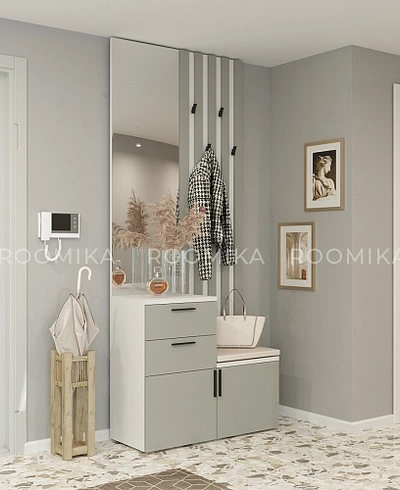 Тумба с зеркалом и крючками L423