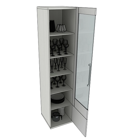 Шкаф витрина однодверный напольный CG-221S