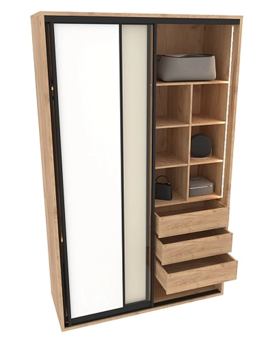 Шкаф-купе ХG166.60-1, профиль INTEGRO, фасад МДФ/стекло прозрачное