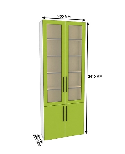 Шкаф книжный со стеклом L240 с подсветкой